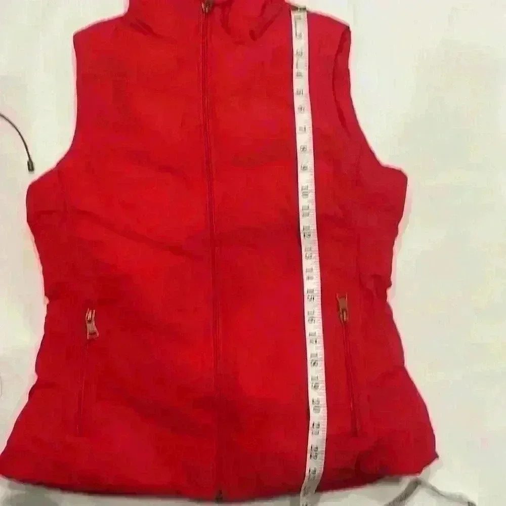 Banana Republic puffer vest with removable hood womens size S red - Picture 11 of 14